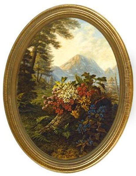 Berglandschaft Mit Alpenblumen - view 1