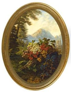 Berglandschaft Mit Alpenblumen Berglandschaft Mit Alpenblumen