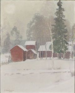 Red Houses by Pekka Halonen