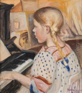Girl Playing by Pekka Halonen