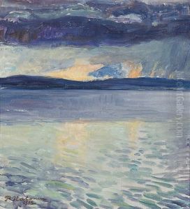 Lake View, Sunset Over The Northern Hills by Pekka Halonen