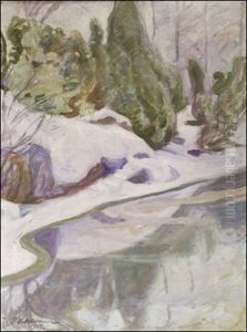 Talvinen Rantamaisema - Halosenniemen Rantakalliot by Pekka Halonen