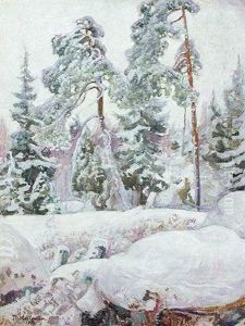 Raivio Lumessa (a Clearing In The Snow) by Pekka Halonen