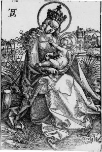 Maria Mit Dem Kind Auf Der Rasenbank by Hans Baldung Grien