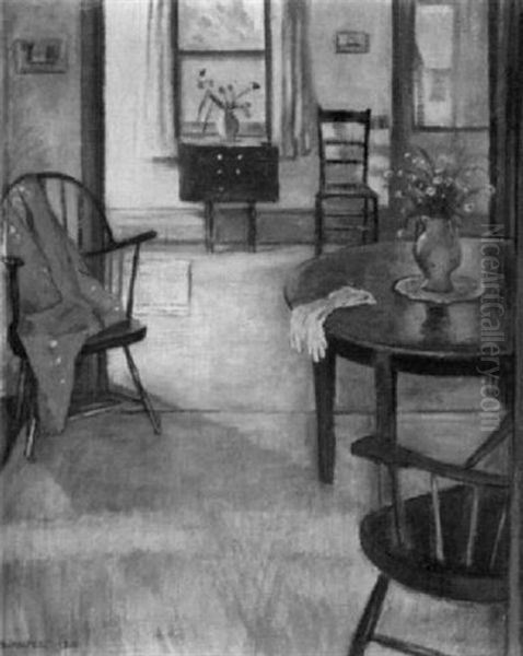 Interior Scene With Still Life Of Flowers - view 1