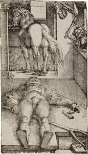 Sleeping Groom And A Sorceress by Hans Baldung Grien