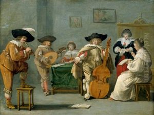 Musizierende Gesellschaft In Einem Interieur by Dirck Hals
