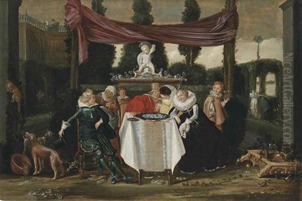 A Merry Company On A Terrace - view 1