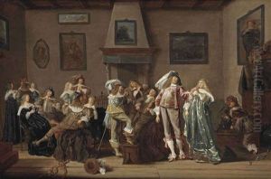A Merry Company Making Music And Drinking In An Interior by Dirck Hals
