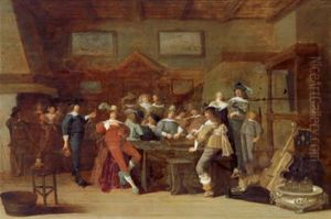 Elegante Gesellschaft In Einem Salon by Dirck Hals