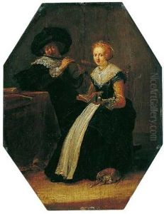 Musizierendes Paar by Dirck Hals