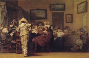 Cavaliers And Ladies Eating And Playing Music In An Interior by Dirck Hals