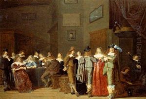 An Elegant Company In An Interior by Dirck Hals