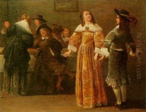 Figures Dancing In An Interior by Dirck Hals