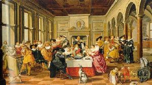 A Merry Company In A Palatial Interior