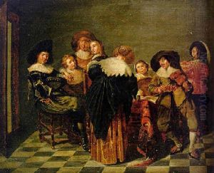 Elegant Company In An Interior by Dirck Hals