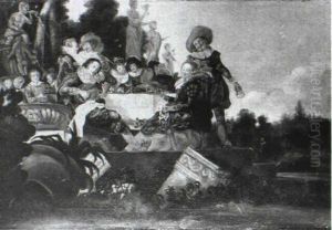 A Banquet In An Ornate Garden by Dirck Hals