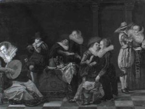 Vornehme Gesellschaft Mit Musikanten by Dirck Hals