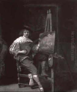 Lautespieler Vor Staffelei by Dirck Hals