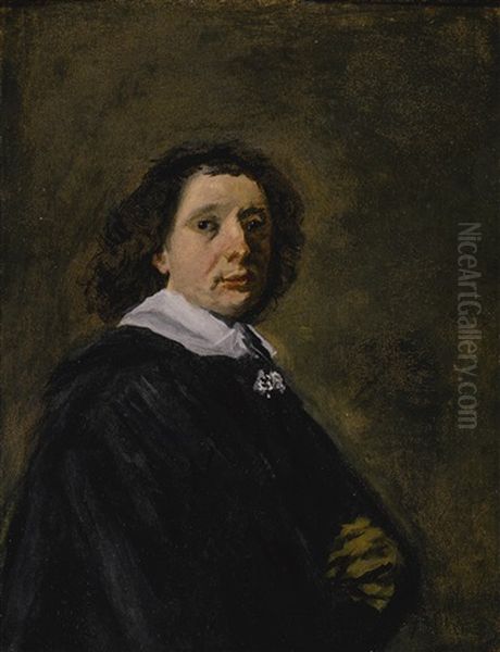 Portrait Of A Man, Half-length, Wearing A Black Cape With A White Collar - view 1