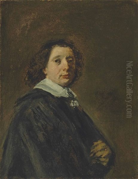 Portrait Of A Man, Half-length, In A Black Cape With A White Collar - view 1