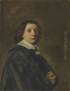 Portrait Of A Man, Half-length, In A Black Cape With A White Collar