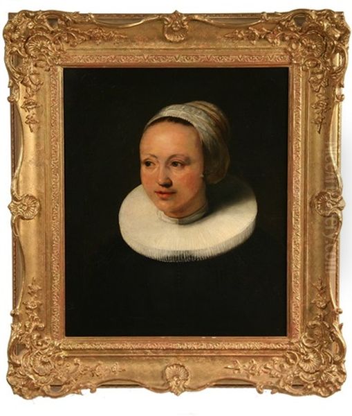 Dutch Bust Portrait Of A Young Woman In Ruff Collar And Bonnet - view 1