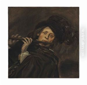 A Young Man Playing A Flute