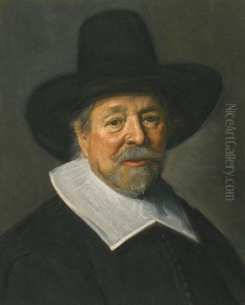 Portrait Of A Gentleman, Probably The Reverend John Livingston by Frans Hals