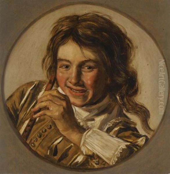 A Young Boy Playing The Flute - view 1