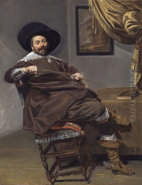 Portrait Of Willem Van Heythuysen, Seated On A Chair And Holding A Hunting Crop - view 1