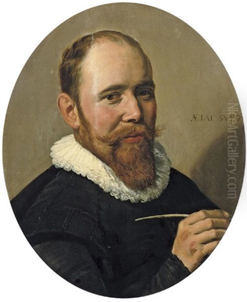 Portrait Of A Gentleman Holding A Pen (willem Warmondt?) - view 1