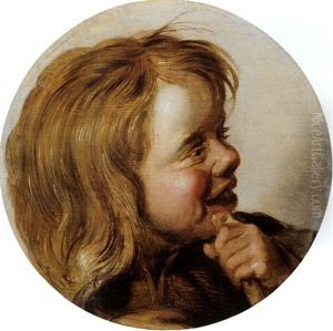 Lachendes Kind Mit Flote by Frans Hals