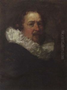 Portrait Of A Gentleman In A Brown Jerkin With A White Ruff by Frans Hals