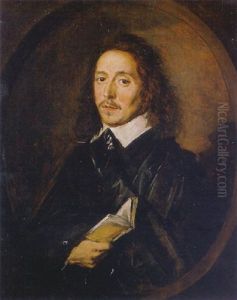 Portrait Of A Gentleman In A Black Coat And Collar, Holding A Book