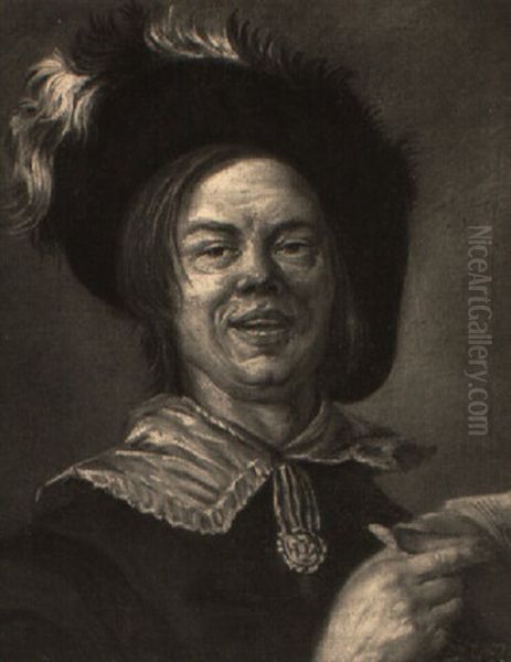 Portrait Of A Young Man In A Black Feathered Hat Holding A Sheet Of Music - view 1