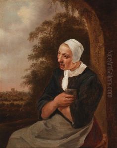 A Young Woman In An Archway by Harmen Hals