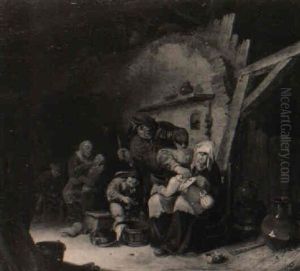 Interieur Mit Einer Bauernfamilie by Harmen Hals
