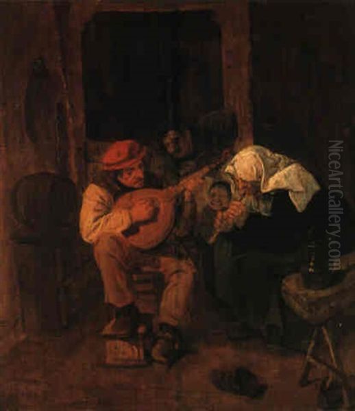 The Sense Of Hearing: Boors Making Music In A Tavern - view 1