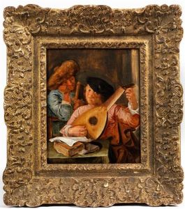 Zwei Musizierende Manner by Johannes Hals