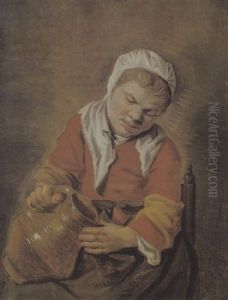 Junges Madchen, Das Aus Einem Krug Wasser In Ein Gefass Giesst by Johannes Fransz Hals