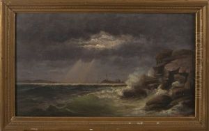 Stormy Coast Off Boston Light