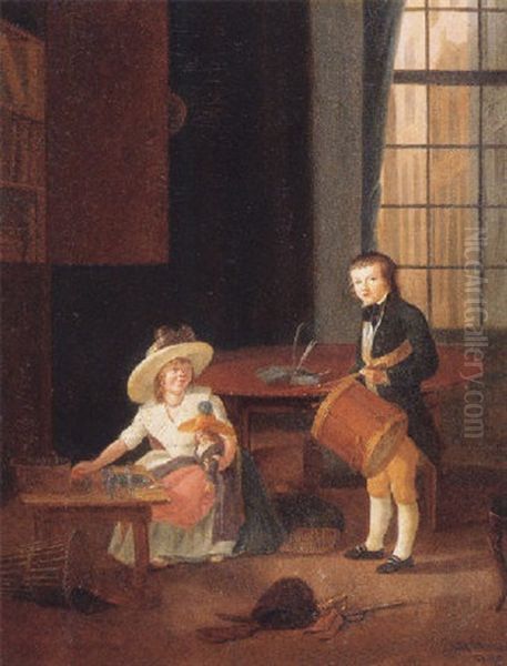 Portrait Of A Boy And A Girl In An Interior - view 1