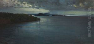 Hiidenselka On Lake Ladoga (rain Shower Over The Lake) by Vaeinoe Haemaelaeinen