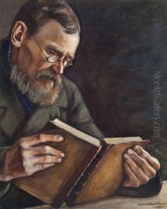 A Man Reading by Vaeinoe Haemaelaeinen