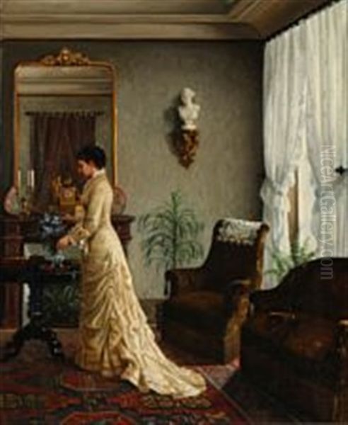 The Artist's Niece In Her Wedding Dress, Standing In The Artist's Home - view 1