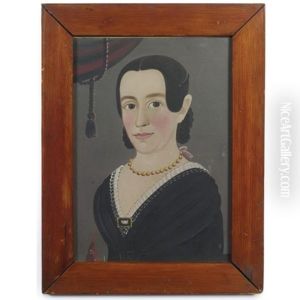 Portrait Of A Dark-haired Young Woman With Bow-knotted Pearls And Brooch