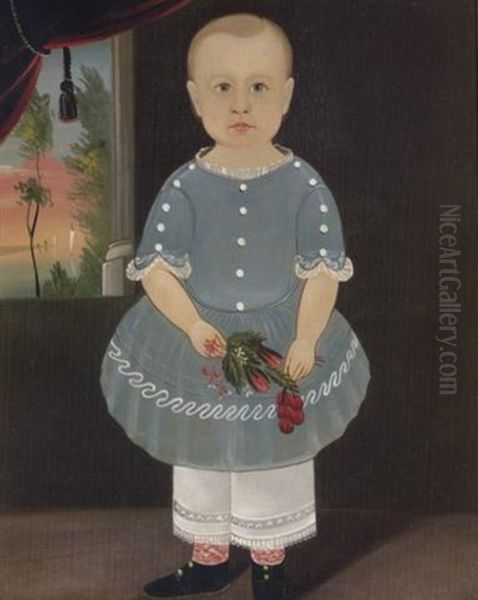 Portrait Of A Young Boy With Flowers - view 1