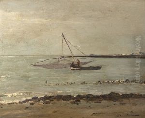 Fishing Boat At The North Sea by Wilhelm Hambuechen