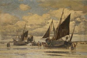 Belebter Strand by Wilhelm Hambuechen